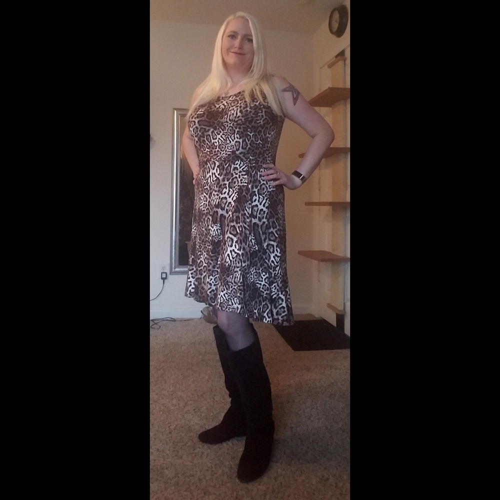 Calvin Klein Dress Size 14 Animal Print NWT
